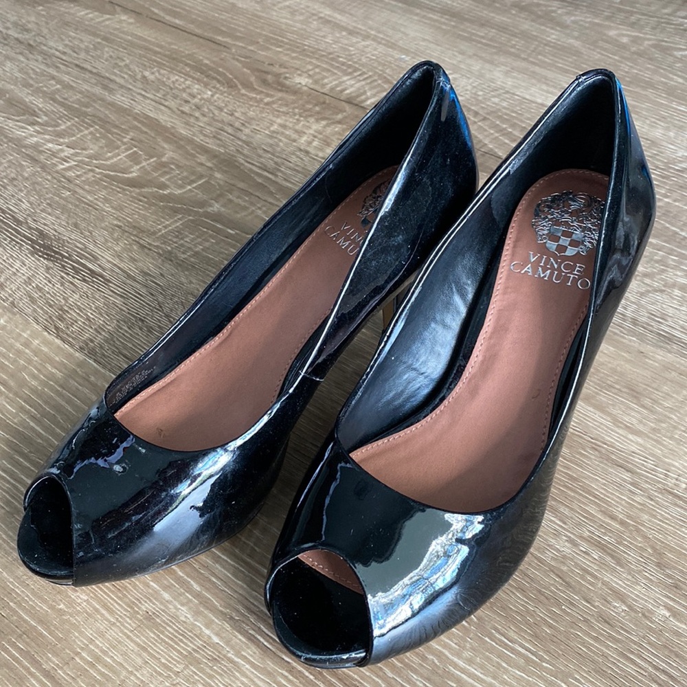 Vince Camuto Black Peep Toe Heels